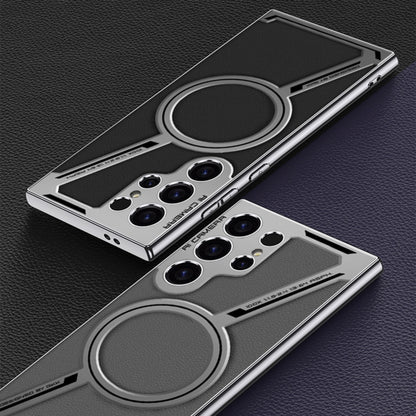 For Samsung Galaxy S23 Ultra 5G GKK Integrated Electroplating Leather Z-Shape MagSafe Phone Case(Mountain Gray) - Galaxy S23 Ultra 5G Cases by GKK | Online Shopping UK | buy2fix