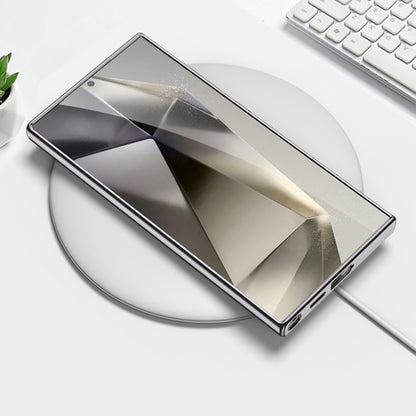 For Samsung Galaxy S24 Ultra 5G GKK Integrated Electroplating Leather Z-Shape MagSafe Phone Case(Gray) - Galaxy S24 Ultra 5G Cases by GKK | Online Shopping UK | buy2fix