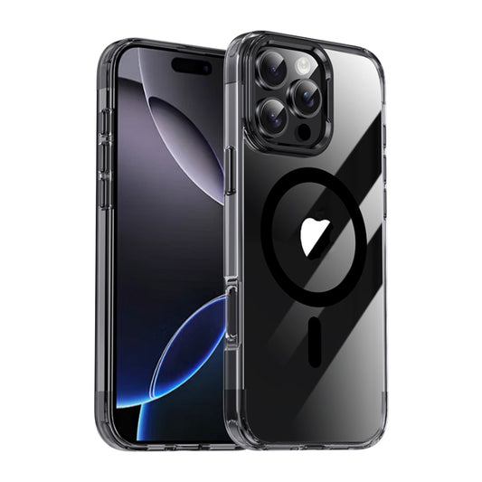 For iPhone 16 Pro Max Jazz 3 in 1 Magnetic MagSafe Crystal Phone Case(Transparent Black) - iPhone 16 Pro Max Cases by buy2fix | Online Shopping UK | buy2fix
