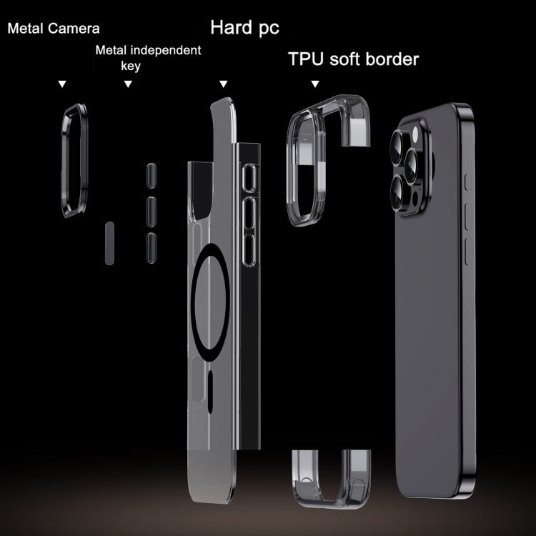 For iPhone 16 Pro Jazz 3 in 1 Magnetic MagSafe Crystal Phone Case(Transparent Purple) - iPhone 16 Pro Cases by buy2fix | Online Shopping UK | buy2fix