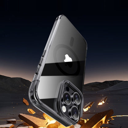 For iPhone 16 Jazz 3 in 1 Magnetic MagSafe Crystal Phone Case(Transparent Black) - iPhone 16 Cases by buy2fix | Online Shopping UK | buy2fix