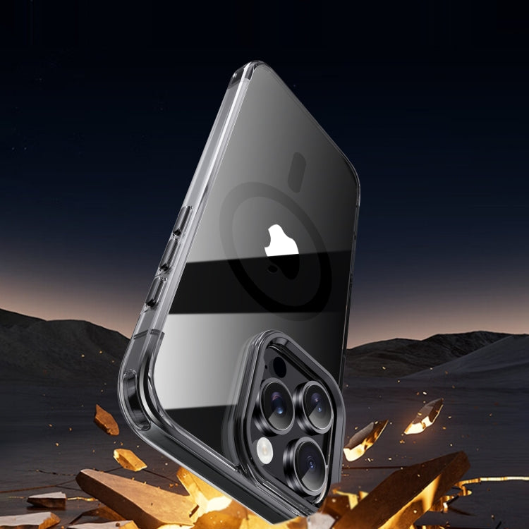 For iPhone 16 Pro Max Jazz 3 in 1 Magnetic MagSafe Crystal Phone Case(Transparent Black) - iPhone 16 Pro Max Cases by buy2fix | Online Shopping UK | buy2fix