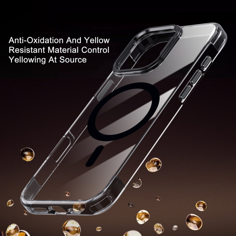 For iPhone 16 Jazz 3 in 1 Magnetic MagSafe Crystal Phone Case(Transparent Grey) - iPhone 16 Cases by buy2fix | Online Shopping UK | buy2fix