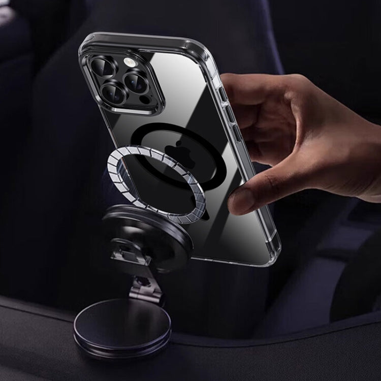 For iPhone 16 Pro Jazz 3 in 1 Magnetic MagSafe Crystal Phone Case(Transparent Grey) - iPhone 16 Pro Cases by buy2fix | Online Shopping UK | buy2fix