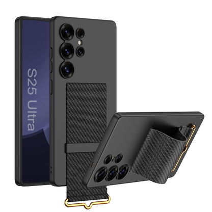 For Samsung Galaxy S25 Ultra 5G GKK Ultra-thin Wristband Holder Phone Case(Carbon Fiber) by GKK