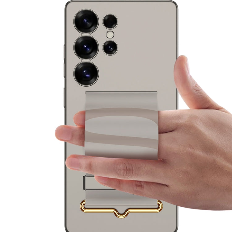 For Samsung Galaxy S25 Ultra 5G GKK Ultra-thin Wristband Holder Phone Case(Carbon Fiber) by GKK