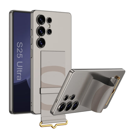 For Samsung Galaxy S25 Ultra 5G GKK Ultra-thin Wristband Holder Phone Case(Gray) by GKK