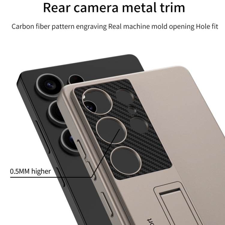 For Samsung Galaxy S25 Ultra 5G GKK Ultra-thin Shockproof Phone Case with Holder / Pen(Silver) by GKK