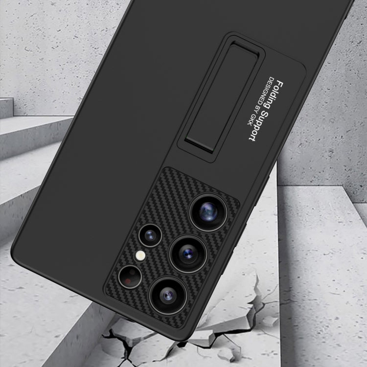 For Samsung Galaxy S25 Ultra 5G GKK Ultra-thin Shockproof Phone Case with Holder / Pen(Silver) by GKK