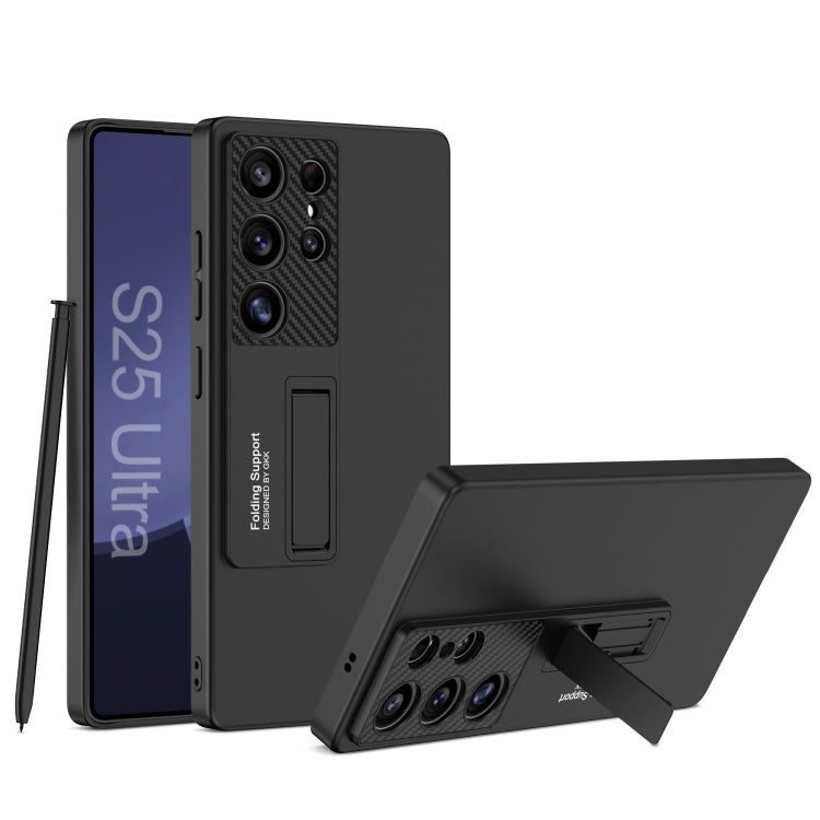 For Samsung Galaxy S25 Ultra 5G GKK Ultra-thin Shockproof Phone Case with Holder / Pen(Black) by GKK