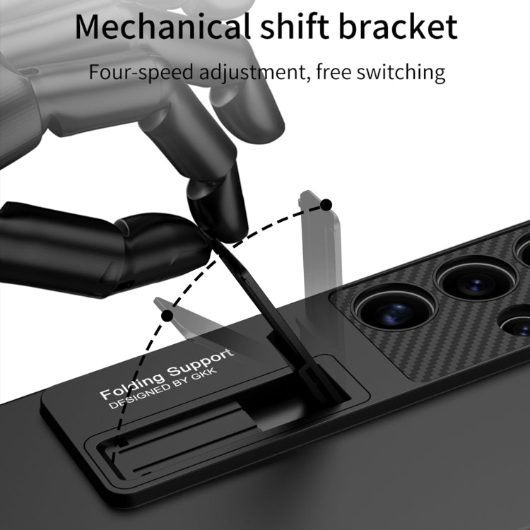 For Samsung Galaxy S25 Ultra 5G GKK Ultra-thin Shockproof Phone Case with Holder / Pen(Titanium Gray) by GKK