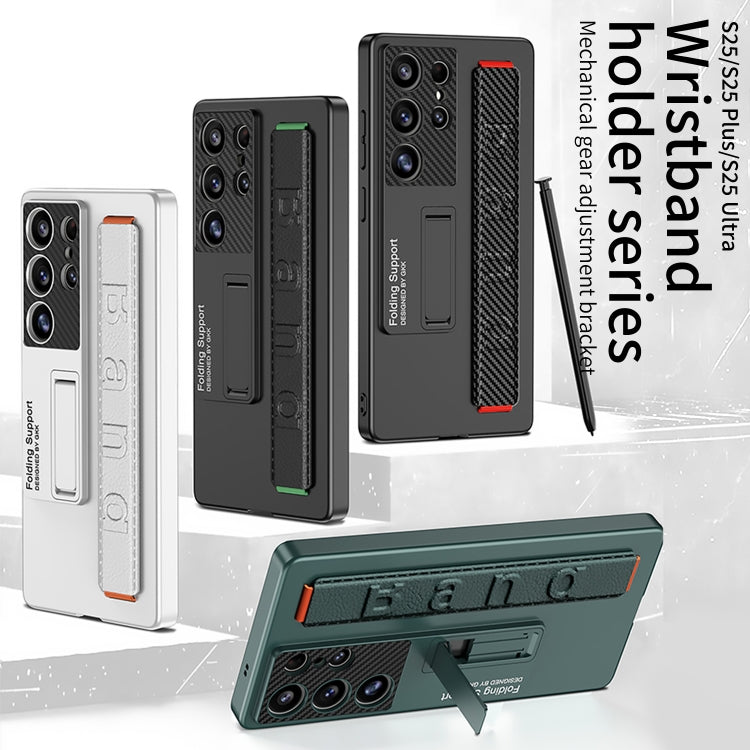 For Samsung Galaxy S25 Ultra 5G GKK Ultra-thin Wristband Shockproof Phone Case with Holder(Titanium Gray) by GKK