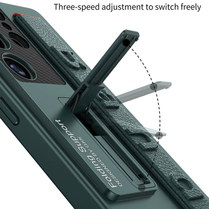 For Samsung Galaxy S25 Ultra 5G GKK Ultra-thin Wristband Shockproof Phone Case with Holder(Carbon Fiber) by GKK