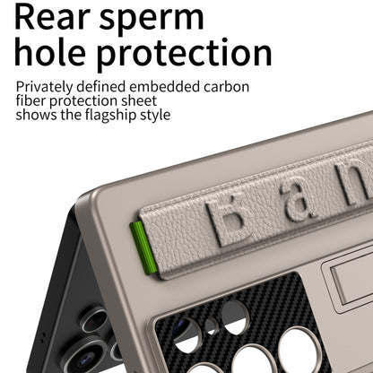 For Samsung Galaxy S25 Ultra 5G GKK Ultra-thin Wristband Shockproof Phone Case with Holder(Carbon Fiber) by GKK