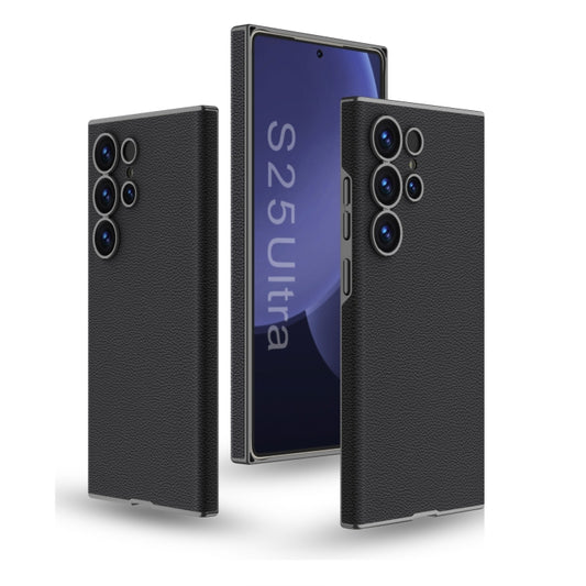 For Samsung Galaxy S25 Ultra 5G GKK Skin-feeling Leather Curved Phone Case(Black) by GKK