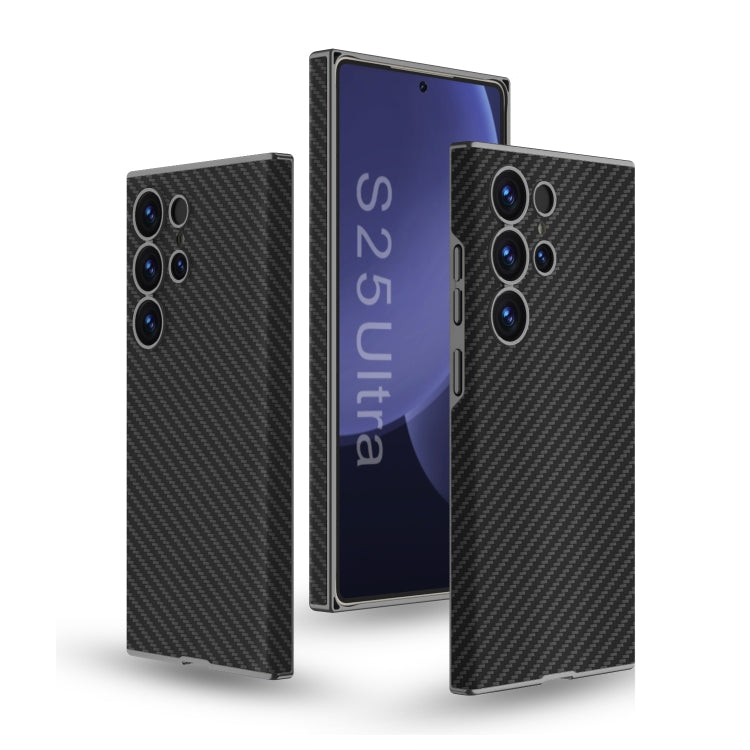 For Samsung Galaxy S25 Ultra 5G GKK Skin-feeling Leather Curved Phone Case(Carbon Fiber) by GKK