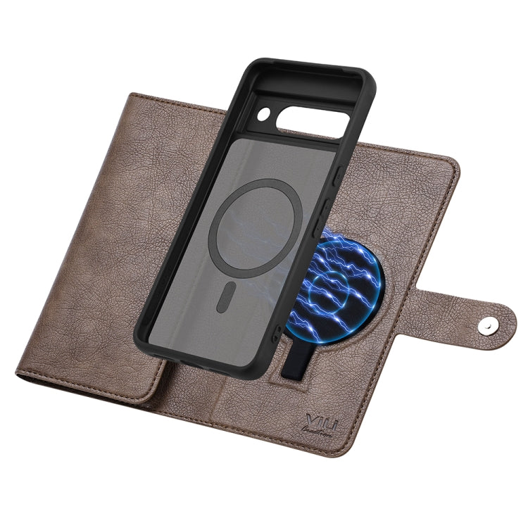 For Google Pixel 8a ViLi GVB Series MagSafe Magnetic RFID Leather Phone Case(Coffee) - Google Cases by ViLi | Online Shopping UK | buy2fix