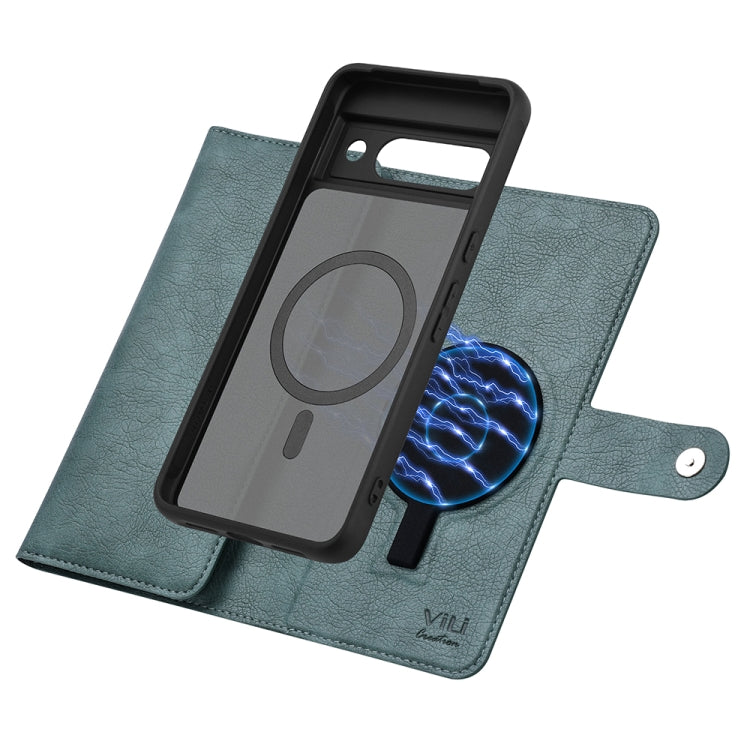 For Google Pixel 8a ViLi GVB Series MagSafe Magnetic RFID Leather Phone Case(Green) - Google Cases by ViLi | Online Shopping UK | buy2fix