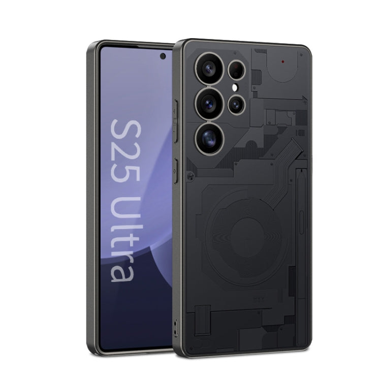 For Samsung Galaxy S25 Ultra 5G GKK AG Craft Skin Feel Circuit Diagram Edition Full Coverage Phone Case(Black) by GKK