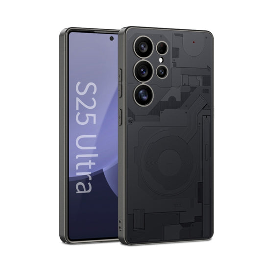 For Samsung Galaxy S25 Ultra 5G GKK AG Craft Skin Feel Circuit Diagram Edition Full Coverage Phone Case(Black) by GKK