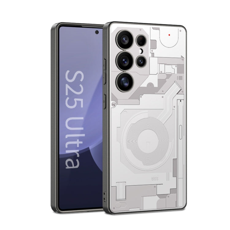 For Samsung Galaxy S25 Ultra 5G GKK AG Craft Skin Feel Circuit Diagram Edition Full Coverage Phone Case(Silver) by GKK
