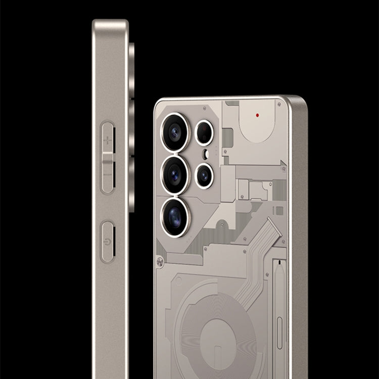 For Samsung Galaxy S25 Ultra 5G GKK AG Craft Skin Feel Circuit Diagram Edition Full Coverage Phone Case(Silver) by GKK