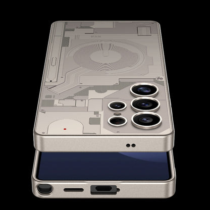 For Samsung Galaxy S25 Ultra 5G GKK AG Craft Skin Feel Circuit Diagram Edition Full Coverage Phone Case(Titanium Gray) by GKK