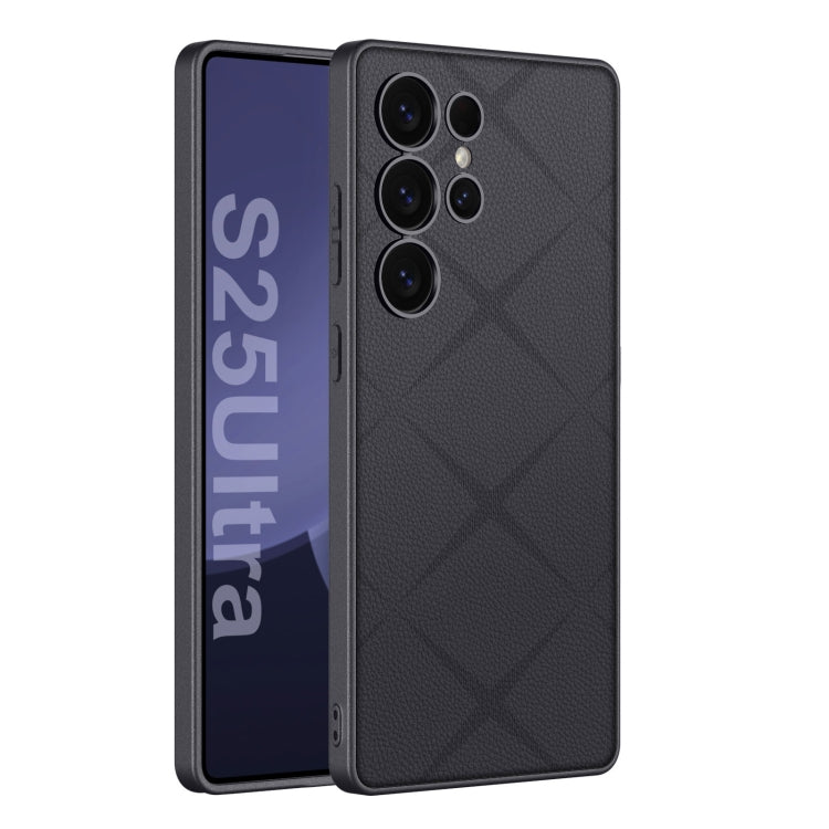 For Samsung Galaxy S25 Ultra 5G GKK Asterism Metal Paint Skin Feel Leather Full Coverage Phone Case(Black) by GKK