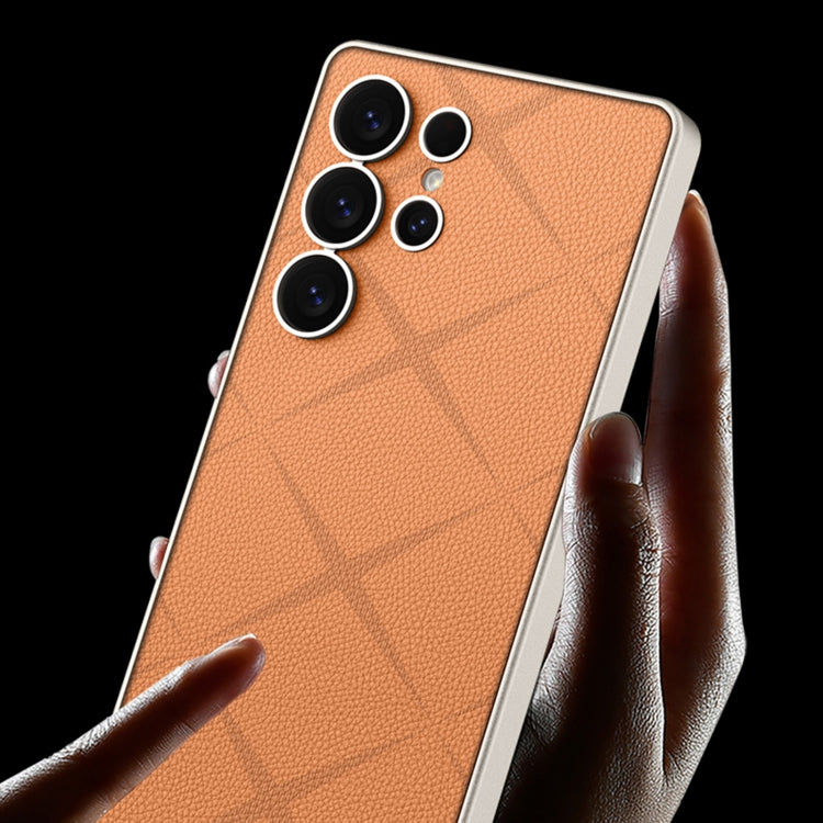 For Samsung Galaxy S25 Ultra 5G GKK Asterism Metal Paint Skin Feel Leather Full Coverage Phone Case(Orange) by GKK