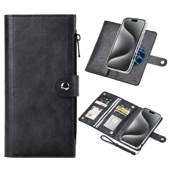 For iPhone 15 Pro ViLi GVS-C Series MagSafe Magnetic RFID Leather Flip Phone Case(Black)
