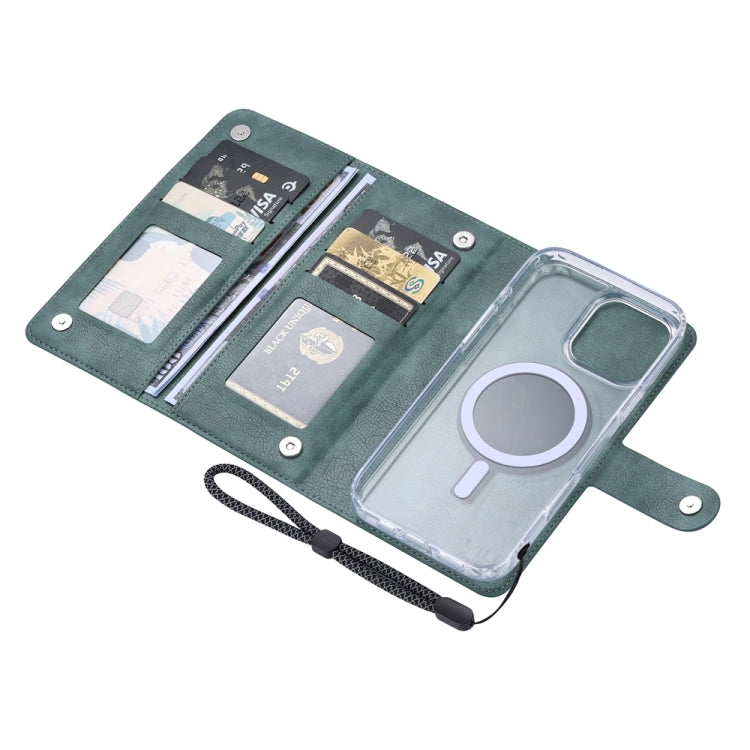 For iPhone 15 Pro ViLi GVS-C Series MagSafe Magnetic RFID Leather Flip Phone Case(Green) - iPhone 15 Pro Cases by ViLi | Online Shopping UK | buy2fix