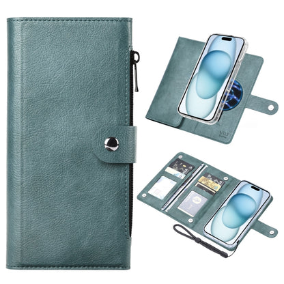 For iPhone 15 Plus ViLi GVS-C Series MagSafe Magnetic RFID Leather Flip Phone Case(Green) - iPhone 15 Plus Cases by ViLi | Online Shopping UK | buy2fix