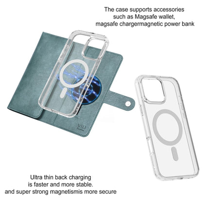 For iPhone 14 Pro Max ViLi GVS-C Series MagSafe Magnetic RFID Leather Flip Phone Case(Green) - iPhone 14 Pro Max Cases by ViLi | Online Shopping UK | buy2fix