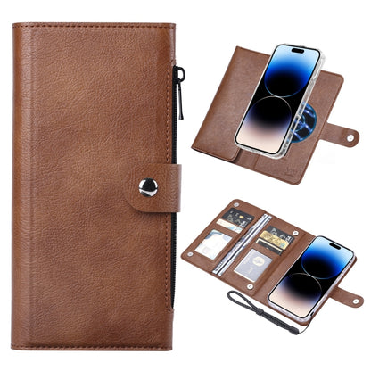 For iPhone 14 Pro Max ViLi GVS-C Series MagSafe Magnetic RFID Leather Flip Phone Case(Brown) - iPhone 14 Pro Max Cases by ViLi | Online Shopping UK | buy2fix