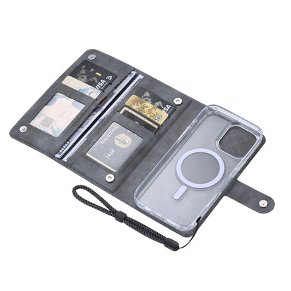 For iPhone 13 Pro Max ViLi GVS-C Series MagSafe Magnetic RFID Leather Flip Phone Case(Grey) - iPhone 13 Pro Max Cases by ViLi | Online Shopping UK | buy2fix
