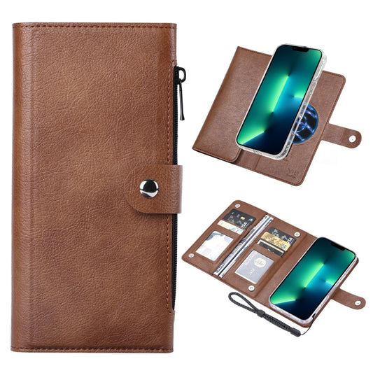 For iPhone 13 Pro ViLi GVS-C Series MagSafe Magnetic RFID Leather Flip Phone Case(Brown) - iPhone 13 Pro Cases by ViLi | Online Shopping UK | buy2fix