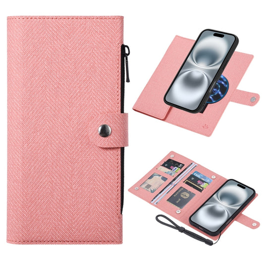 For iPhone 16 ViLi GBS Series MagSafe Magnetic RFID Leather Flip Phone Case(Pink) by ViLi
