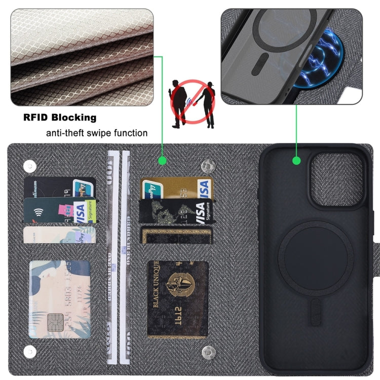 For iPhone 15 ViLi GBS Series MagSafe Magnetic RFID Leather Flip Phone Case(Black) - iPhone 15 Cases by ViLi | Online Shopping UK | buy2fix