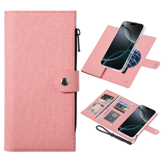 For iPhone 16 Pro Max ViLi GBS-C Series MagSafe Magnetic RFID Leather Flip Phone Case(Pink) by ViLi