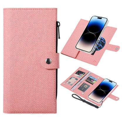For iPhone 14 Pro ViLi GBS-C Series MagSafe Magnetic RFID Leather Flip Phone Case(Pink) - iPhone 14 Pro Cases by ViLi | Online Shopping UK | buy2fix