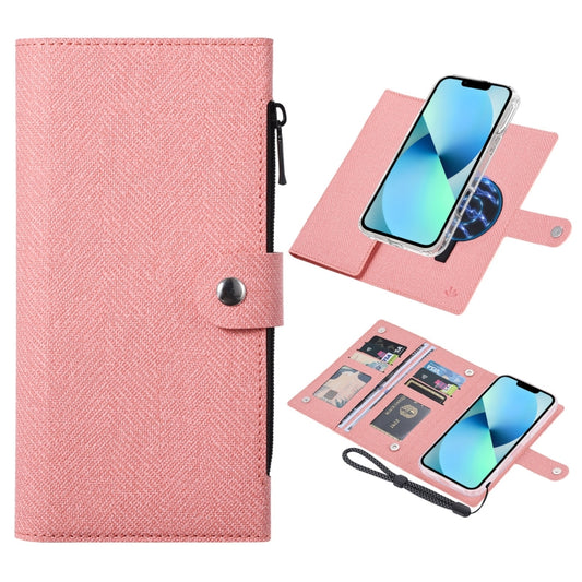 For iPhone 13 ViLi GBS-C Series MagSafe Magnetic RFID Leather Flip Phone Case(Pink) - iPhone 13 Cases by ViLi | Online Shopping UK | buy2fix