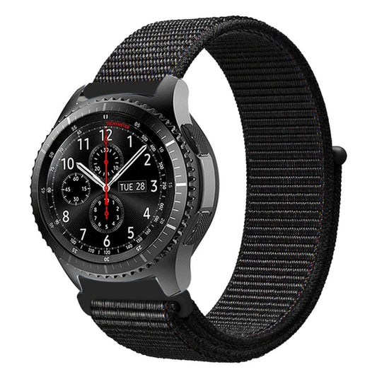 For Samsung Galaxy Watch 46mm Nylon Braided Watch Band(Black) by buy2fix