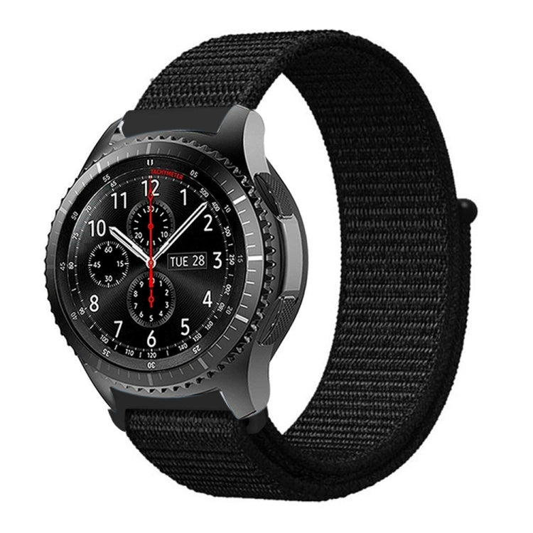 For Samsung Galaxy Watch 46mm Nylon Braided Watch Band(Dark Black) - Watch Bands by buy2fix | Online Shopping UK | buy2fix