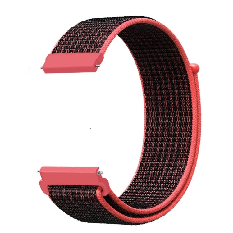 For Samsung Galaxy Watch 46mm Nylon Braided Watch Band(Red Black) - Watch Bands by buy2fix | Online Shopping UK | buy2fix