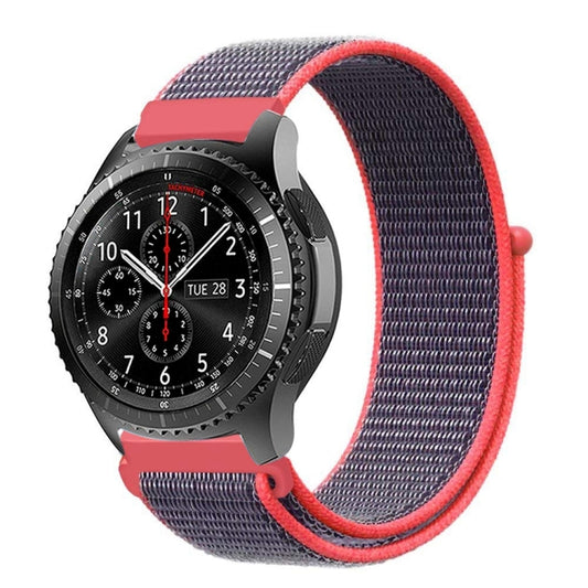 For Samsung Galaxy Watch 42mm Nylon Braided Watch Band(Electric Pink) by buy2fix