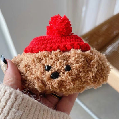 For AirPods 3 Plush Earphone Protective Soft Case(Red Hat Puppy) - For AirPods 3 by buy2fix | Online Shopping UK | buy2fix