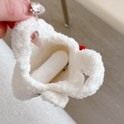 For AirPods 3 Plush Earphone Protective Soft Case(Red Hat Puppy) - For AirPods 3 by buy2fix | Online Shopping UK | buy2fix