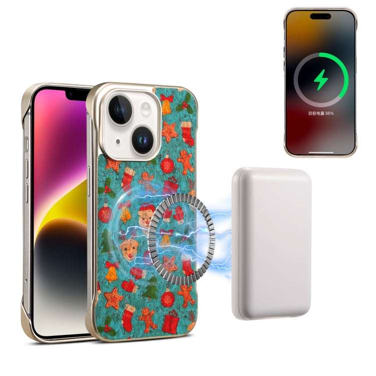 For iPhone 15 Plus / 14 Plus Denior A18 Paint MagSafe Phone Case(Christmas) - iPhone 15 Plus Cases by Denior | Online Shopping UK | buy2fix