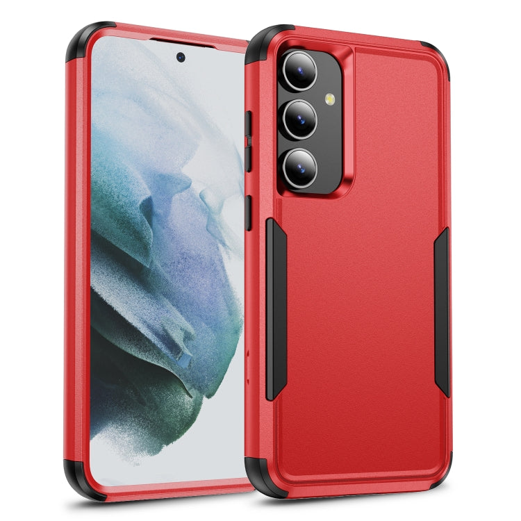 For Samsung Galaxy S25 5G TPU + PC Shockproof Protective Phone Case(Red + Black) by buy2fix