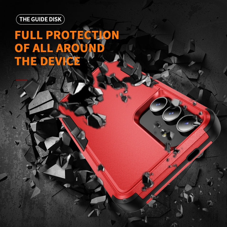 For Samsung Galaxy S25 5G TPU + PC Shockproof Protective Phone Case(Red + Black) by buy2fix